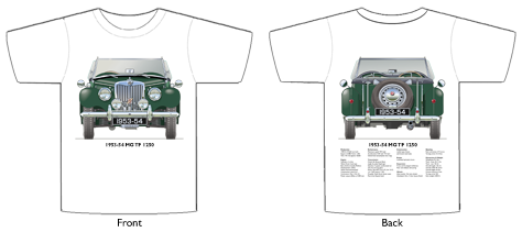 MG TF 1250 1953-54 T-shirt Front & Back